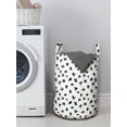 thumbnail image 3 of Black and White Laundry Bag, Brush Strokes Pattern with Math Plus Sign Monochrome Illustration, Hamper Basket with Handles Drawstring Closure for Laundromats, 13" x 19", Black White, by Ambesonne, 3 of 4