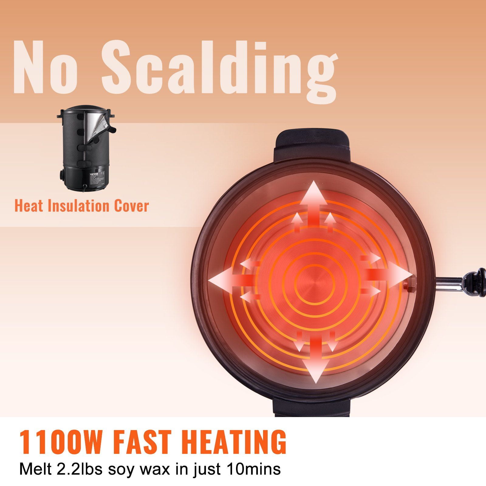6.5L Commercial Electric Wax Melting Pot for Candle Making - 9-Temp Control, Easy-Clean Design & Precision Spout - Bulk Wax Melter for Soy/Candle/Soap Production, Home Business & DIY Crafts