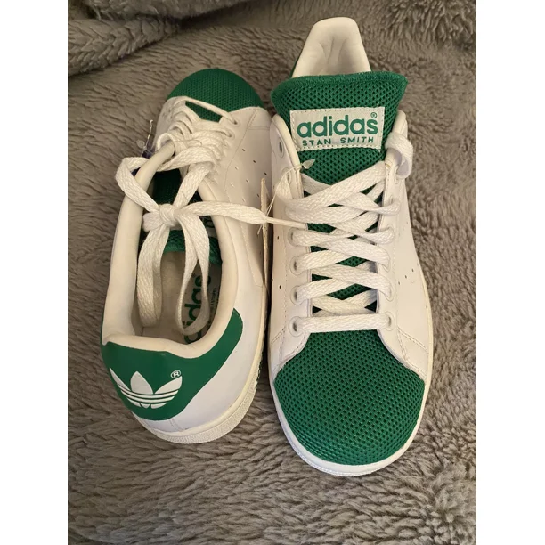 RARE VINTAGE 2005 Ad-id-as STAN SMITH WHITE/GREEN TOE/TONGUE SNEAKERS SZ 9.5 US M