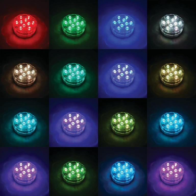 Lumabase Submersible Battery Operated Multi-function LED Lights with Remote Control - Set of 2