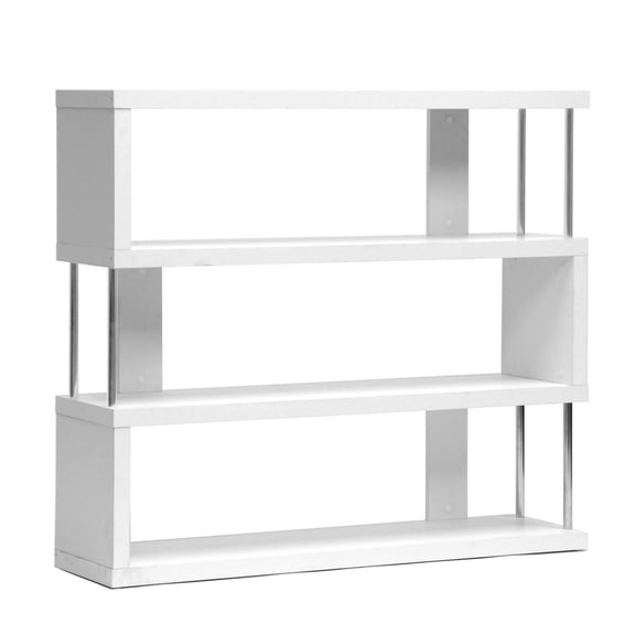 Allora Contemporary 3 Shelf Bookcase in White