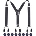 thumbnail image 2 of Men Button Suspenders Adjustable, Heavy Duty Y-Back Elastic Tuxedo Elastic Mens Suspenders with Leather Buttons End, 2 of 12