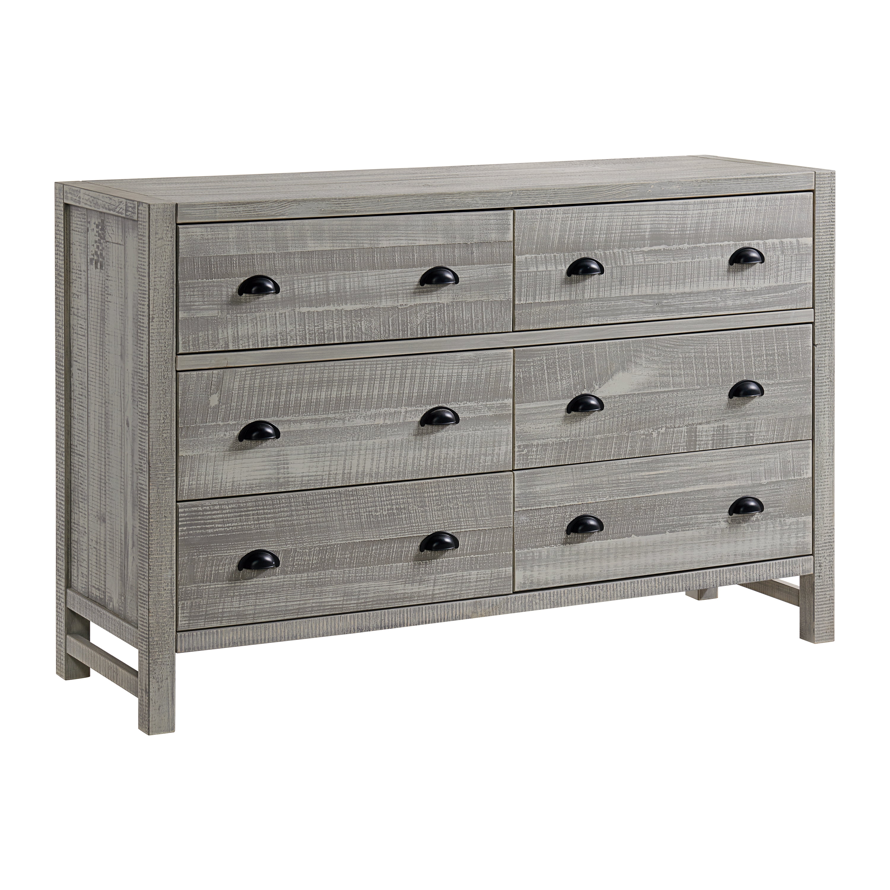 Alaterre Furniture Windsor 6-Drawer Double Dresser for Kids, Driftwood Gray