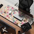 thumbnail image 2 of Long Mouse Pads for Desk,Pug Dogs with Pioneer Flower Desk Mats on Top Of Desks, Desk Mouse Pad Extra Large with 3mm Non-Slip Base and Stitched Edge for Gaming,Office,Work,Home 35.4"x15.7", 2 of 6
