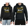 thumbnail image 2 of Wild Bobby, He's the Man She's the Boss Funny Classic His and Hers Matching Couples Hoodies Sweater Set, Black, Mens S-Womens 3XL, 2 of 3