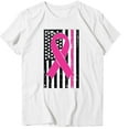 thumbnail image 5 of Alkepwun Breast Cancer Shirt for Women Pink Ribbon Graphic Tees American Flag Shirt Breast Cancer Awareness Casual Crew Neck Short Sleeve T-Shirts Tops, 5 of 6