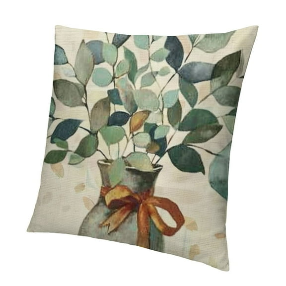 Spring Summer Covers Watercolor Eucalyptus Leaves Couch Pillow Cases Sage Green Farmhouse Throw Pillows