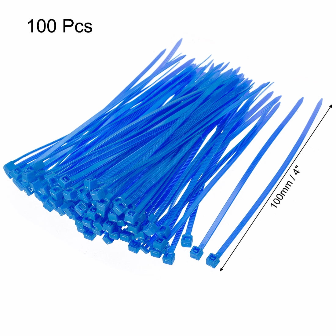 Unique Bargains Nylon Cable Ties Self-Locking Zip Tie Wire Ties for Cables 100x2.5mm Blue