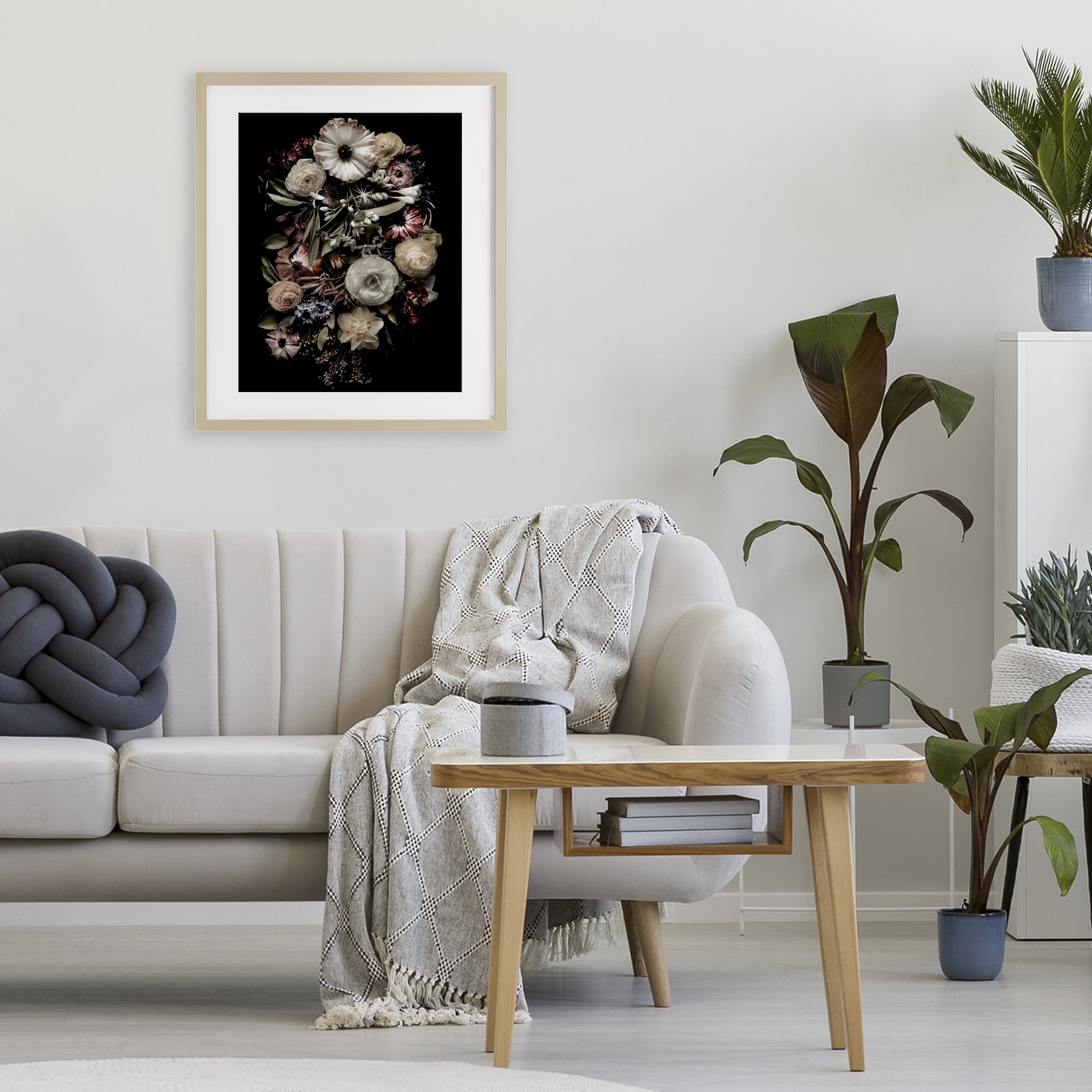 Stupell Industries Pale Yellow Roses Cluster Birch Framed Print Under Glass, design by Carl Kravats