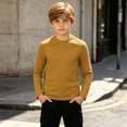 thumbnail image 6 of UAYOTSE Boys Crew Neck Long Sleeve Striped Shirt Soft Breathable Casual Layering Tee for Kids Daily Outfit, 6 of 9