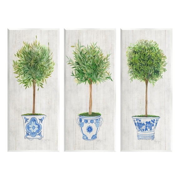 Stupell Industries Potted House Plant Tree Gardening Planter Vase Graphic Art Unframed Art Print Wall Art, Set of 3, Design by Tava Studios