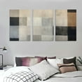 thumbnail image 3 of Nawypu  Canvas Prints Abstract Wall Art Print Paintings Grey and Brown Stretched Canvas Wooden Framed for Living Room Bedroom and Office Home Decor Artwork 12''x16''X3 Panels, 3 of 4