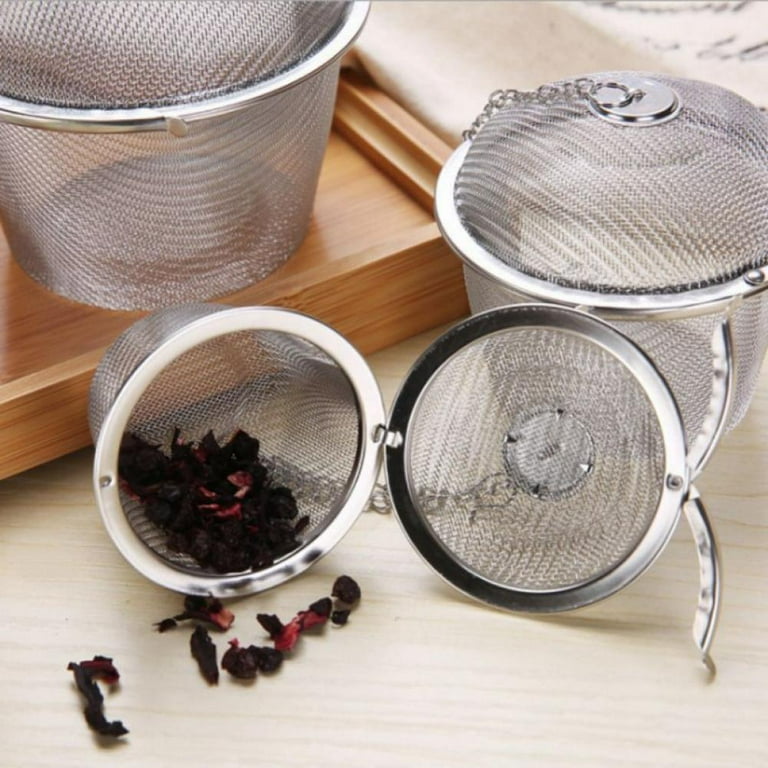 Portable Push Handle Tea Infuser Stainless Steel Tea Ball Micro Hole Press  Tea Strainer Loose Leaf