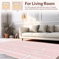 thumbnail image 2 of ODIKA 8'x10' Machine Washable Non-Slip Area Rug, Interlocking Wave Stripe Design with Modern Art Influence High Traffic Rug with Pad, Pink, 452038, 2 of 8