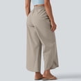 thumbnail image 4 of Laqbezok Women's Waterproof Cargo Pants, High Waist Drawstring Wide Leg Cropped Trousers with Pockets for Hiking Travel Outdoor Vacation, 4 of 8