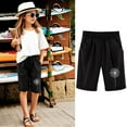 thumbnail image 2 of Tiny Harbor Girls Shorts Summer Thin Elastic Waist Dandelion Print Casual Pockets Bermuda Shorts Black 3-4Years, 2 of 4