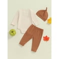 thumbnail image 6 of Aojekbee Baby Boys Outfit, Long Sleeve Letters Print Romper Elastic Waist Pants Hat Halloween Clothes, 6 of 10