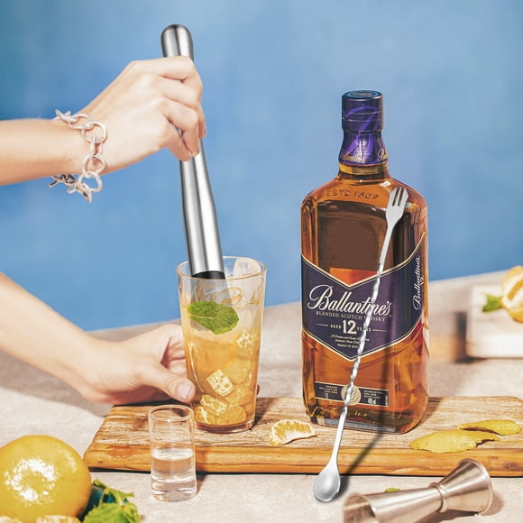 Tableware Stainless Steel Muddler and Mixing Spoon Set for Home Bars - Craft Delicious Fruit-Infused Beverages with Ease