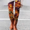 thumbnail image 3 of Halloween Leggings for Women Elastic High Waist Slim Fit Casual Festive Pumpkin Print Workout Running Yoga Pants, 3 of 5
