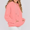 thumbnail image 5 of ITSAME Womens Hoodie, Loose Fit with Pocket Fashion Solid Color Pullover Hooded Sweatshirt Pink S, 5 of 7