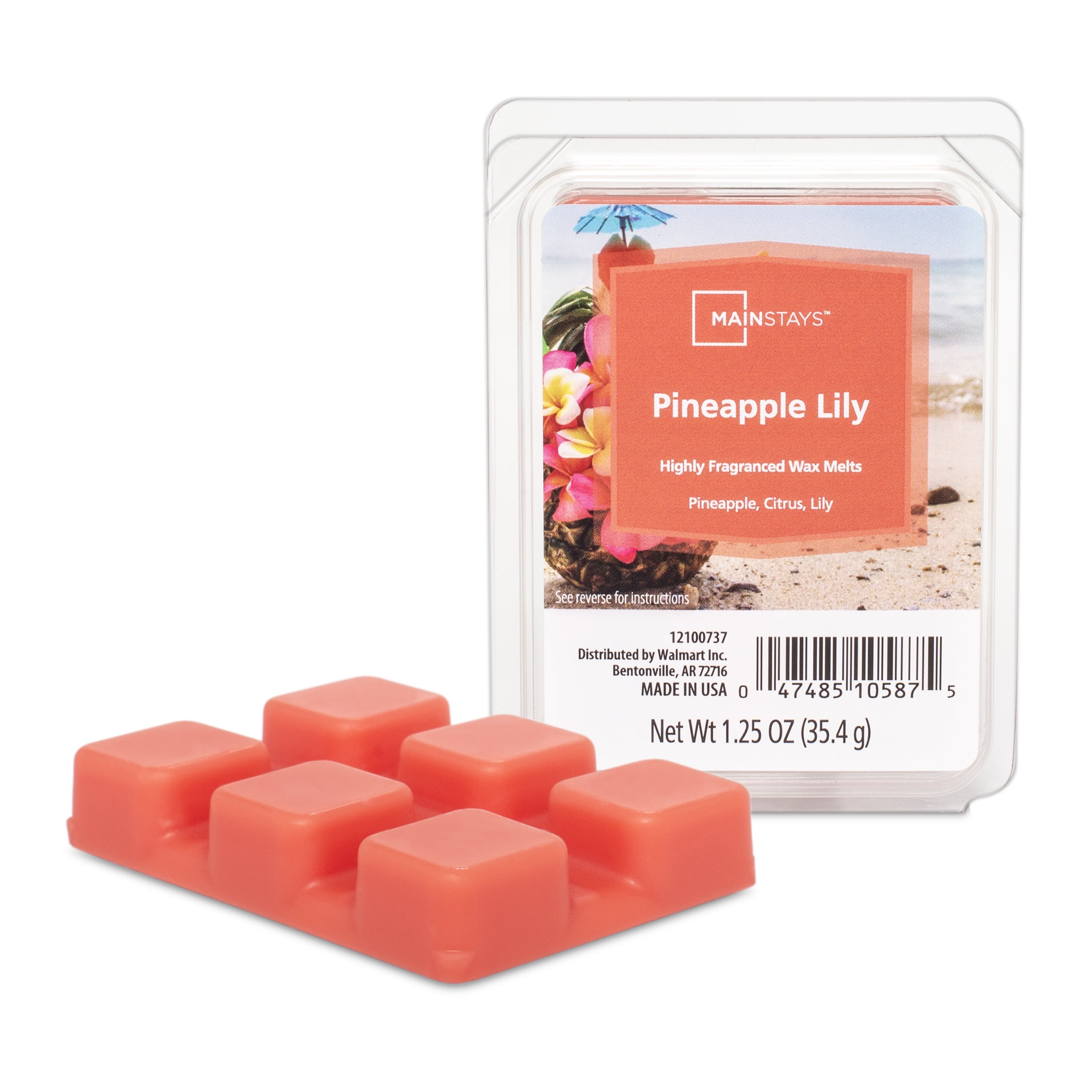 Mainstays Pineapple Lily Scented Wax Melt 1.25 oz with Tropical