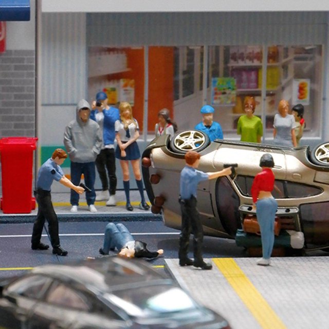 thinsony Figurines Miniatures, Accessoires de Maison de Poupée pour Gare