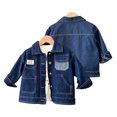 thumbnail image 3 of MXIEZI Toddler Kids Boys Autumn Denim Jacket Spring Long Sleeve Button down Jean Coat 1-8Y, 3 of 8