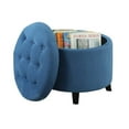 thumbnail image 3 of Designs4Comfort Round Ottoman in Light Blue Corduroy Finish with Wood Legs, 3 of 5