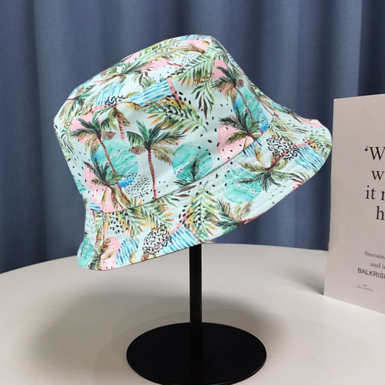Dianhelloya Floral Print Unisex Bucket Hat, Portable Vintage  display picture 2