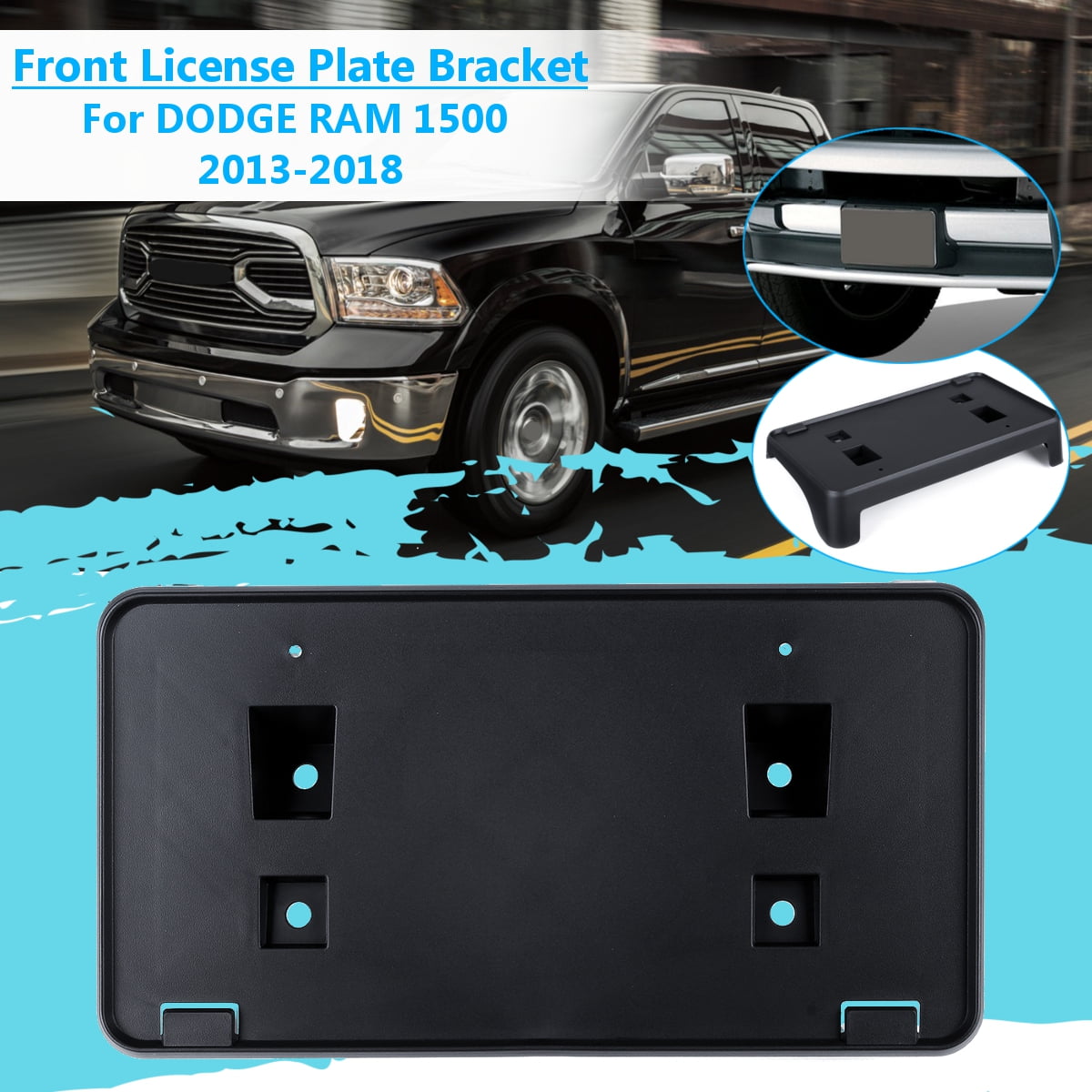 Fits Ram 1500 2013-2018 Front License Plate Tag Bracket Holder with Screws