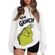 thumbnail image 1 of Sudadera navideña MIARHB para mujer, estilo casual, de manga larga, con cuello redondo y estampado navideño, con estampado de Grinch, gris claro/XL, 1 of 4