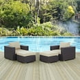 thumbnail image 2 of Modern Contemporary Urban Design Outdoor Patio Balcony Four PCS Sectional Sofa Set, Beige, Rattan, 2 of 6