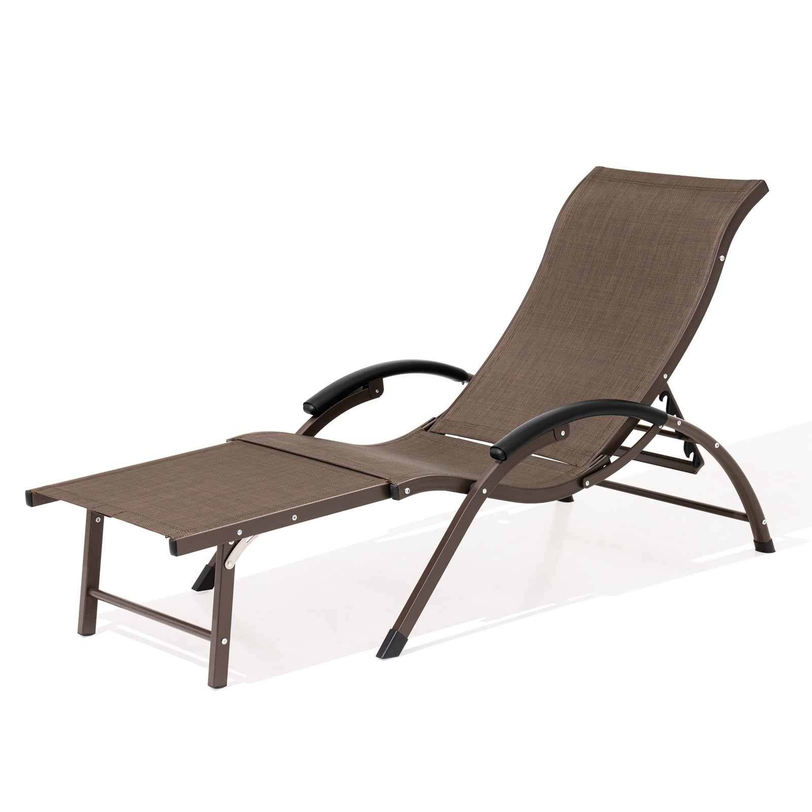 Crestlive Products Brown Reclining Chair Aluminum Adjustable Outdoor