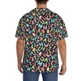 thumbnail image 3 of Fotbe Alphabet Camisa Estampada de Manga Corta para Hombre, Casual de Verano, Estilo Playero, Sin Arrugas-4X-Large, 3 of 5