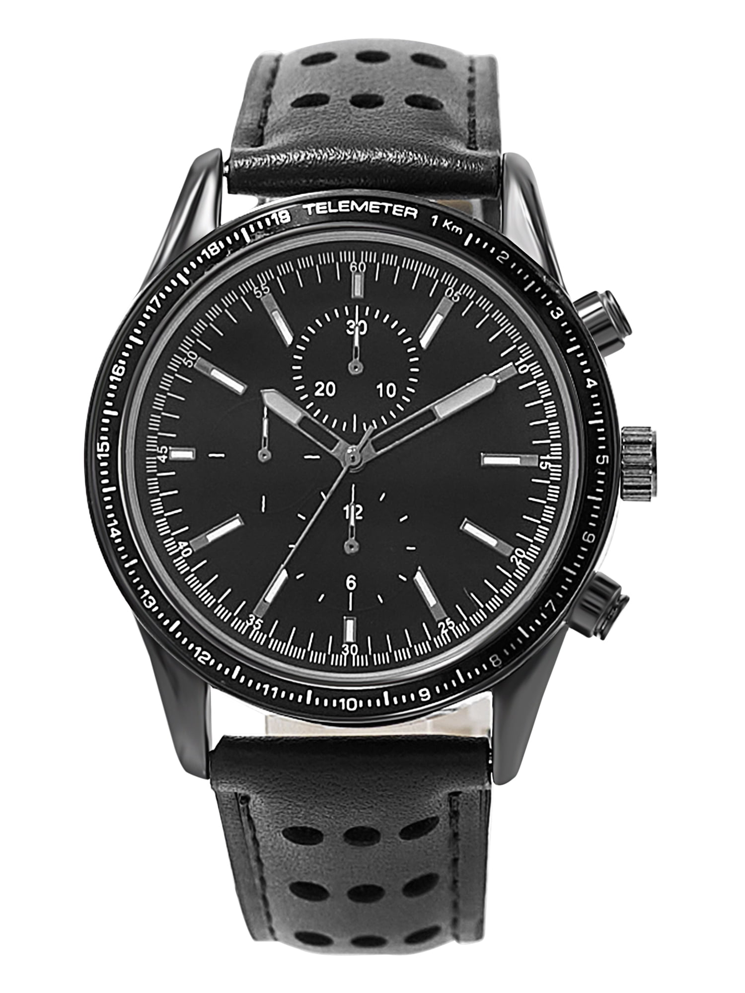 George Mens Casual Black Watch 45mm Alloy Case Black Sandblast