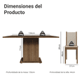 thumbnail image 3 of Juego de Comedor Mesa Tablero de Madera 8 Sillas Marrón/Crema/Beige Marisa MADESA, 3 of 10