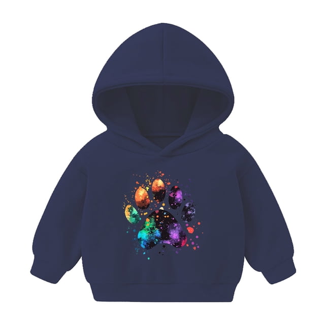 Posijego Chandail à Capuche pour Tout-Petits Garçons Filles avec Imprimé Cœur, Chandail en Molleton à Capuche pour Enfants Automne Hiver