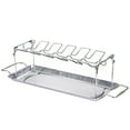 thumbnail image 1 of Destyer Portable Grilling Basket Mesh Clip 14 Slot Stainless BBQ Rib Shelf Non -Stick Barbecue Chicken Wing Leg Rack, 1 of 6