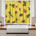 thumbnail image 2 of Ambesonne Natural Color Kitchen Curtains, Tender Spring Flowers, 55"x45", Pastel Yellow Multicolor, 2 of 3