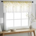 thumbnail image 2 of Yellow Polka Dot Valance Curtains for Kitchen/Living Room/Bathroom/Bedroom Window, Rod Pocket Small Topper Half Short Window Curtains Voile Sheer Scarf, Ombre Abstract White Monochrome 60"x18", 2 of 8