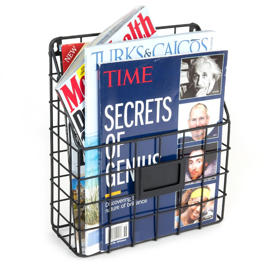 Wall35 Rivista Wire Hanging Basket Wall Mount File Holder Magazine Rack