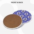 thumbnail image 2 of XMXY Drink Coasters with Holder for Coffee Table, Blue Paisley Geometric Floral Absorbent Ceramic Cups Coaster Sets 6 Pack, 4 Inches Round Shape, 2 of 9