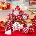thumbnail image 2 of Lolsea 106ct Christmas Balls Ornaments Set, Colorful Plastic Shatterproof Decorative Baubles for Xmas Tree Decor, Red & White, 2 of 8