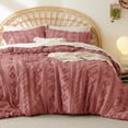 thumbnail image 1 of Juego de edredón Bedsure Tufted Boho King Size, color rosa grisáceo, 1 of 8