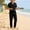 Black, variant on Men's 2 Piece Linen Outfits Cuban Guayabera Short Sleeve Shirts and Pants Summer Beach Vacation Sets for Men Big and Tall Size S-3XL White