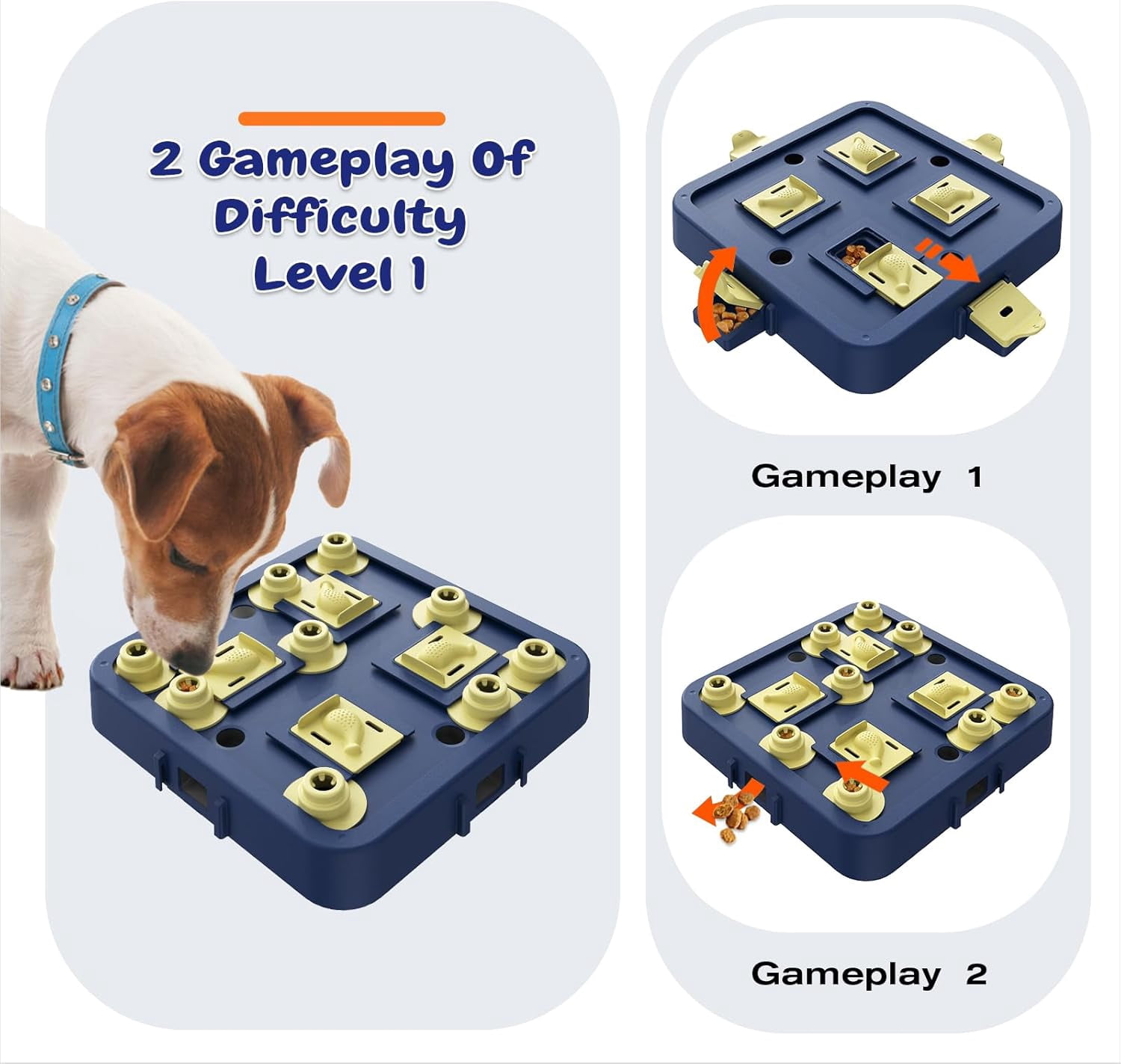 Dog Chess Puzzle Toy, U.S. Brand & Design - 3 Levels of Step-by-Step Challenge,Easy-to-Advanced for Smart Dogs Interactive Boredom Buster Mental Stimulation Enrichment Puppy Treat Brain Games