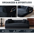 thumbnail image 5 of 78" Convertible Sofa Bed, Folding Sleeper Sofa Couch Bed with Fixed-Shape Frame, Pull-Out Sleeper Loveseat, Corduroy Boneless Futon Bed, No Assembly Required for Living Room & Bedroom, Black, 5 of 9