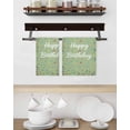 thumbnail image 3 of Happy Birthday Kitchen Dish Towels for Drying Dishes Set of 4, Sage Green Modern Abstract Art Waffle Weave Microfiber Hand Tea Bathroom Towels Quick Dry & Absorbent Towel 15.7x23.6, 3 of 7