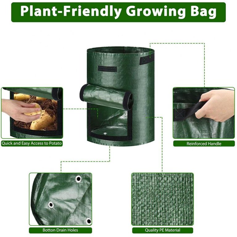 Potato Grow Bag PE Vegetable Onion Plant Growing Bags w/ Handle