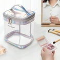 thumbnail image 4 of Cosmetic Bag, Portable Clear Toiletry Case Makeup Bag Carry On Transparent PVC Pouch Handbag Storage Organizer with Handle Strap for Women Men Trip Travel Accessories, 4 of 6